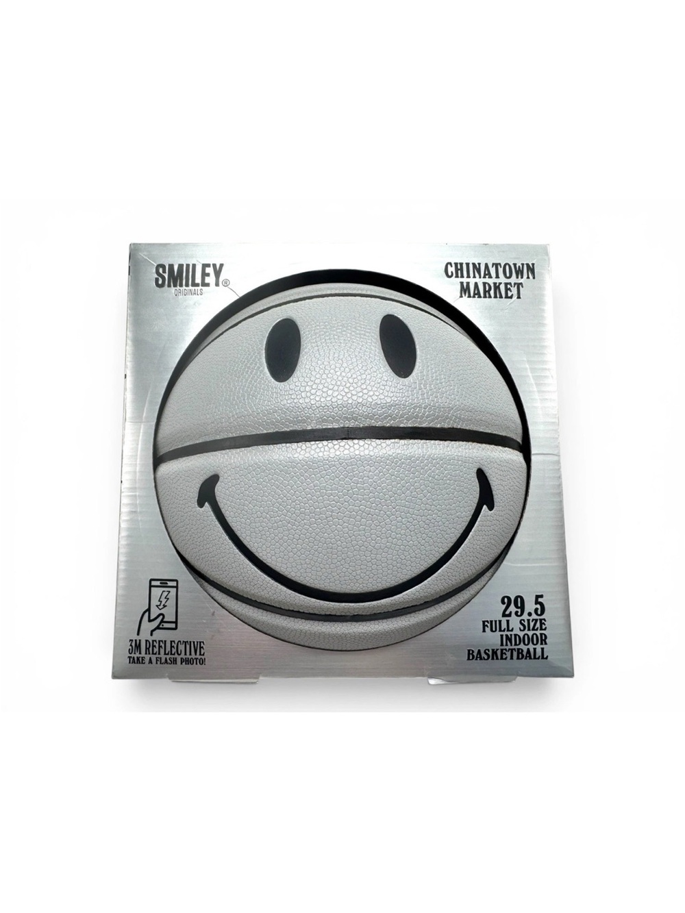 Chinatown Market x Smiley 3M Reflective Silver Basketball 29.5” New in Box